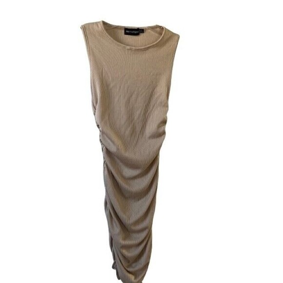 Pretty Little Thing Ribbed Ruched Side Bodycon Dress Size 4 - Picture 3 of 6